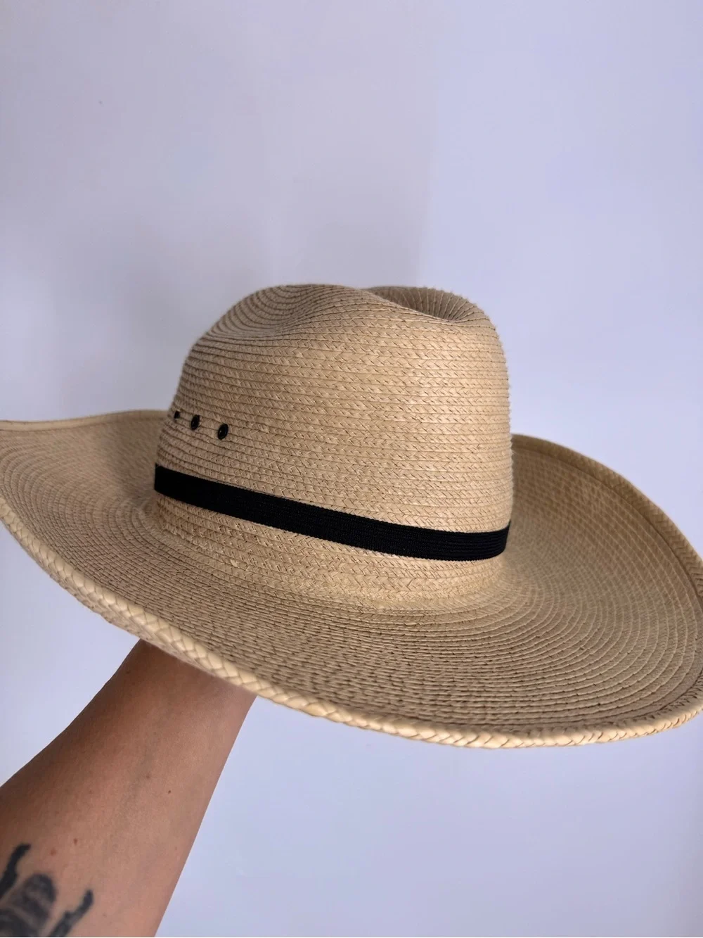 Sun Body Cattleman Hat Palm 7 1/8 (57) like new